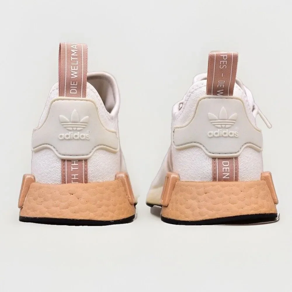 Adidas NMD R1 Womens Size 8 US Ash Pearl White Boost Knit Sneakers Shoes FV2475